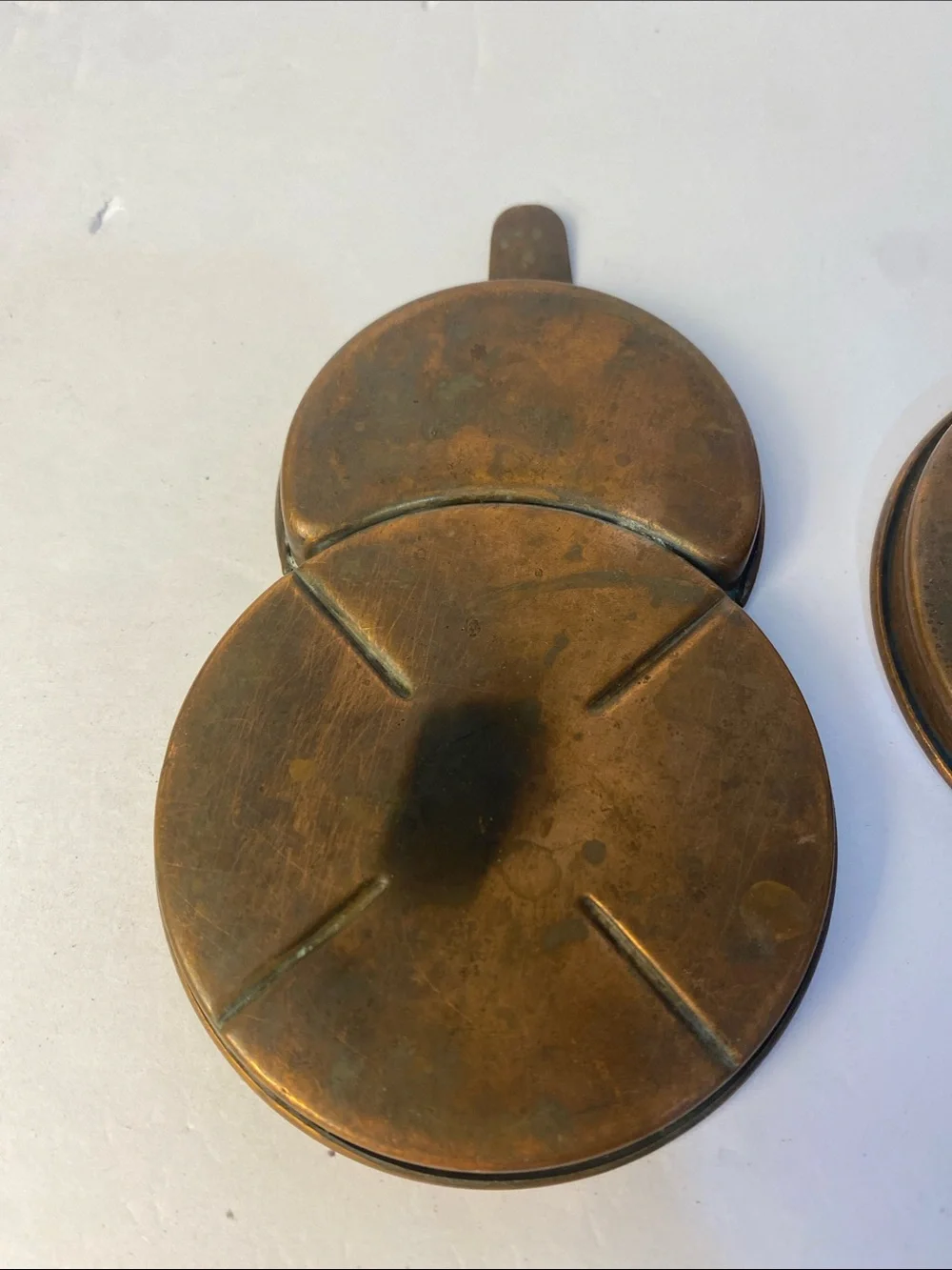 Vintage Solid Copper Coaster Set Home Barware Decor Set of 4-